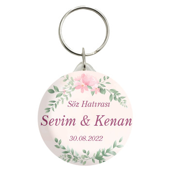  Pembe Bahar Çiçekleri ile Soft Fon Temalı Anahtarlık