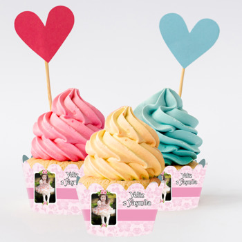 Pembe Bahar Çiçekleri Temalı Cupcake Sargısı