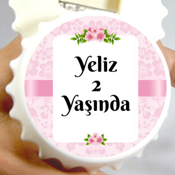 Pembe Bahar Çiçekleri Temalı Kapak Şekilli Magnet Açacak