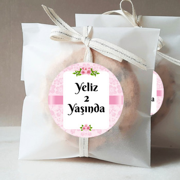 Pembe Bahar Çiçekleri Temalı Parti Sticker