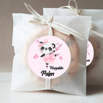 Pembe Balerin Panda Temalı Sticker