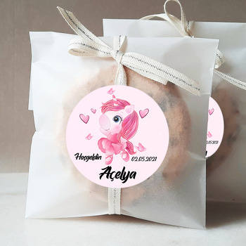 Pembe Balerin Unicorn Temalı Sticker