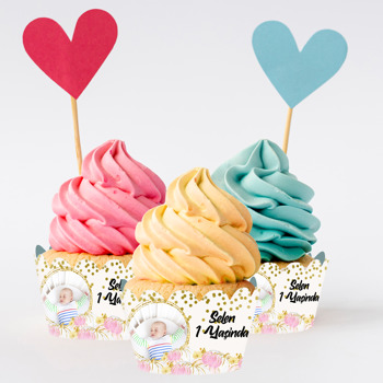 Pembe Balkabağı Temalı Cupcake Sargısı