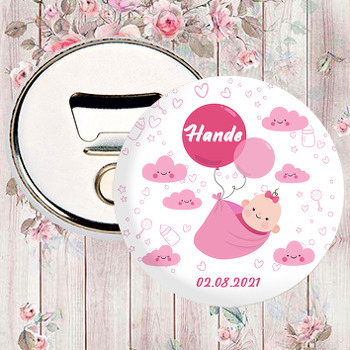 Pembe Balonlu Bebek Temalı Magnet Açacak