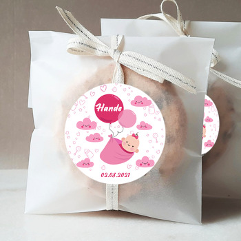 Pembe Balonlu Bebek Temalı Sticker