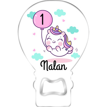 Pembe Balonlu Bebek Unicorn Temalı Balon Ahşap Magnet 