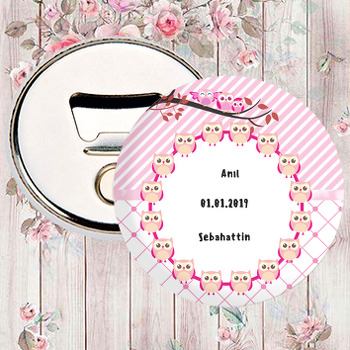 Pembe Baykuş  Temalı Magnet Açacak
