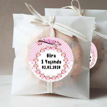 Pembe Baykuş Temalı Sticker