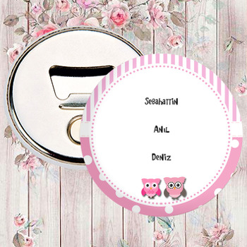 Pembe Baykuşlar Temalı Magnet Açacak
