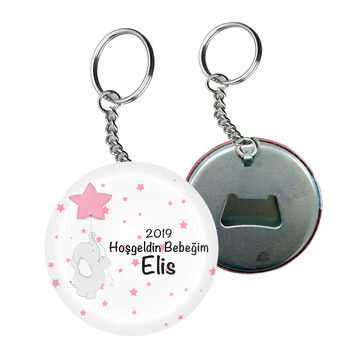 Pembe Bebek Fil Temalı Anahtarlık