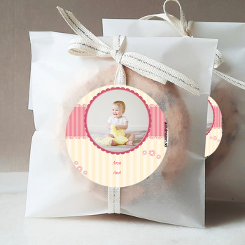 Pembe Çerçeve Temalı Hoşgeldin Bebek Sticker