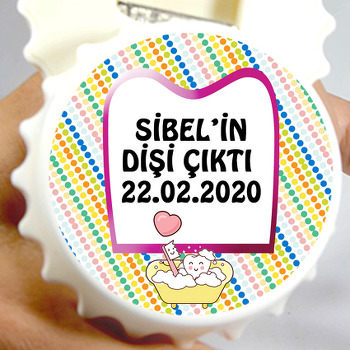 Pembe Çerçeveli Diş Temalı Kapak Şekilli Magnet Açacak