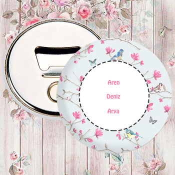 Pembe Çiçek Temalı Magnet Açacak