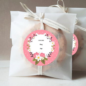 Pembe Çiçek Temalı Sticker