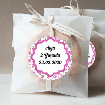 Pembe Çiçekler Temalı Sticker