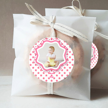 Pembe Çiçekli Temalı Hoşgeldin Bebek Sticker