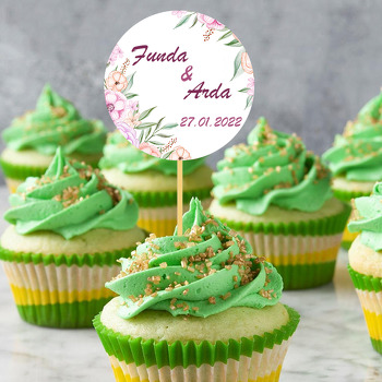 Pembe Çizgili Menekşe Temalı Parti Kürdan Süs