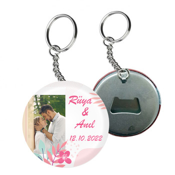 Pembe Dallar ile Desenler Temalı Arkası Açacak Anahtarlık