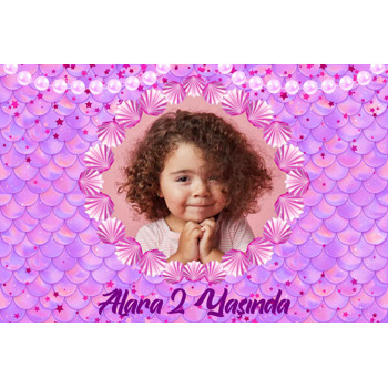 Pembe Deniz Kabuğu Temalı Doğum Günü Magnet