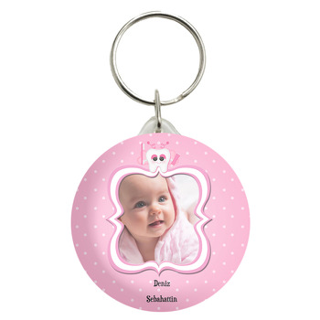 Pembe Diş Fıçası Temalı Diş Buğdayı Anahtarlık