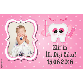 Pembe Diş Fıçası Temalı Diş Buğdayı Magnet