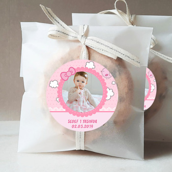 Pembe Fiyonk Temalı Resimli Sticker