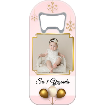 Pembe Fonda Gold Balonlar Temalı Uzun Magnet Açacak