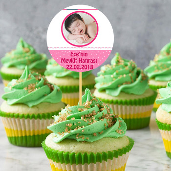 Pembe Fonlu 2 Temalı Bebek Kürdan Süs