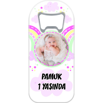 Pembe Gökkuşağı ile Bulutlar Temalı Uzun Magnet Açacak