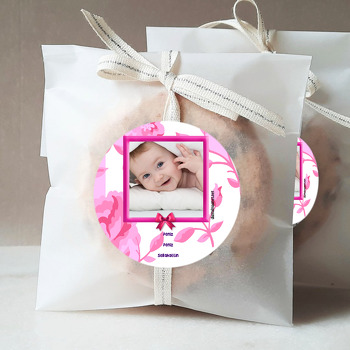 Pembe Gül Temalı Bebek Sticker