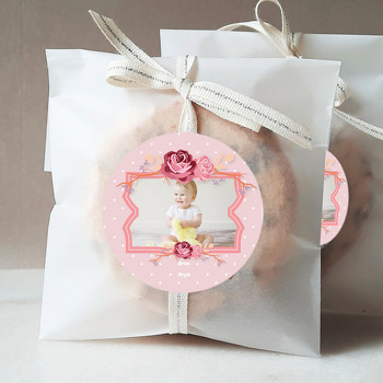 Pembe Gül Temalı Resimli Sticker