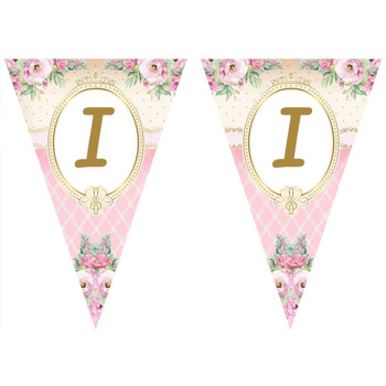 Pembe Güller ile Gold Puantiyeli Fon Temalı Parti Banner