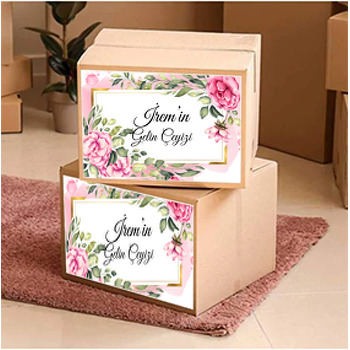Pembe Güller ile Yapraklar Temalı Sticker