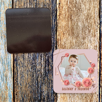 Pembe Güller Temalı Doğum Günü Magnet