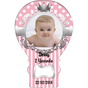 Pembe Gümüş Taç Temalı Balon Magnet Açacak