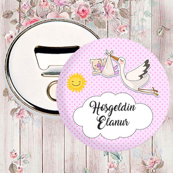 Pembe Hoşgeldin Bebek ile Leylek Havada Temalı Magnet Açacak