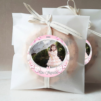 Pembe Kapitone Fonda Balonlar Temalı Resimli Sticker