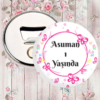 Pembe Kelebekler Temalı Magnet Açacak