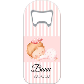 Pembe Kukuletalı Bebek Temalı Uzun Magnet Açacak