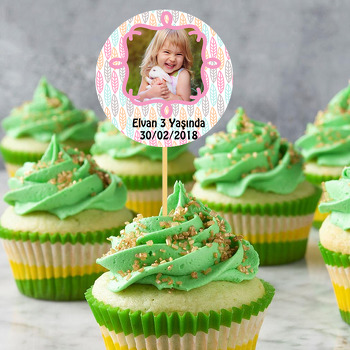 Pembe Kurdela Temalı Resimli Kürdan Süs