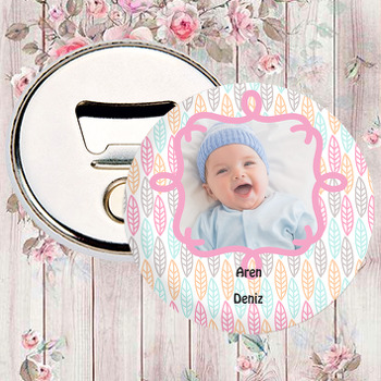 Pembe Kurdela Temalı Resimli Magnet Açacak