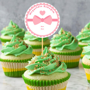 Pembe Kurdelalı Temalı Hoşgeldin Bebek Kürdan Süs