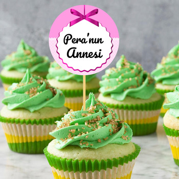 Pembe Kurdele ile Puantiye Fon Temalı Parti Kürdan Süs