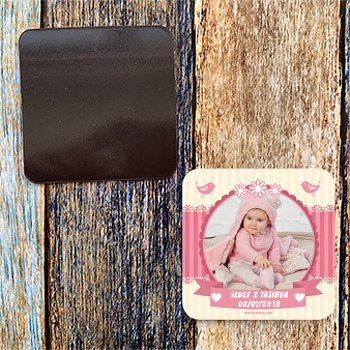 Pembe Kuşlar Temalı Doğum Günü Magnet