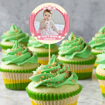 Pembe Kuşlar Ve Çiçekler Temalı Resimli Kürdan Süs