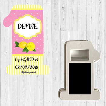 Pembe Limon Temalı  Doğum Günü Magnet Açacak