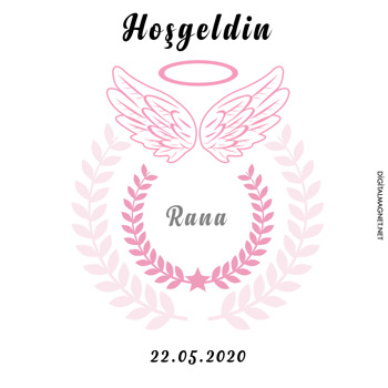 Pembe Melek Kanadı Temalı Doğum Günü   Kare Parti Afiş