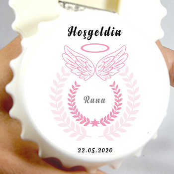 Pembe Melek Kanadı Temalı Kapak Şekilli Magnet Açacak