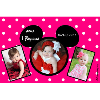Pembe Mickey Temalı  Magnet