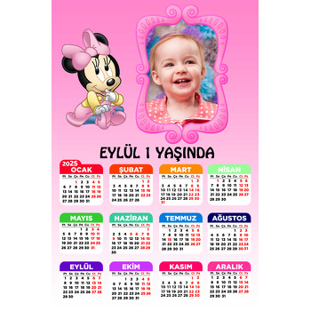 Pembe Mickeyli Takvim Magnet